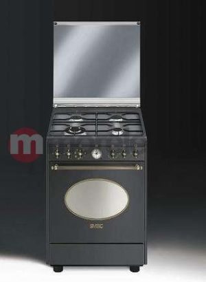 Kuchenka Smeg 60cm, grafit/ mosiądz+pokrywa - S-CO68GMA8 2