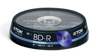 TDK BD-R (Blu-ray) 25GB 6X CAKE 10SZT. (75000030736) 1