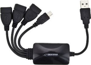 HUB USB Esperanza 1x miniUSB męski  + 3x USB-A 2.0 (EA-114) 2
