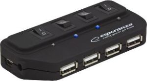 HUB USB Esperanza 4x USB-A 2.0 (EA-127) 1