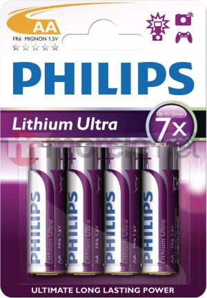 Philips Philips Bateria litowa LR6 FR6LB4A/10 blister 4szt. Ultra 1