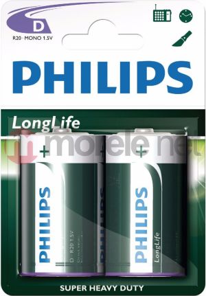 Philips Bateria LongLife D / R20 2 szt. 1