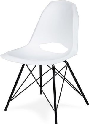 King Home Krzesło GULAR DSM białe - podstawa czarna metalowa 1