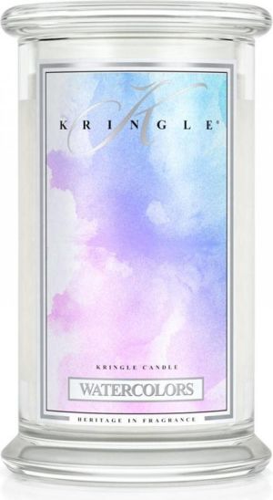 Kringle Candle Świeca zapachowa w dużym, klasycznym słoiku z 2 knotami Watercolors 623g 1