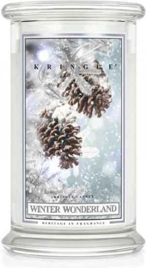 Kringle Candle Świeca zapachowa w dużym, klasycznym słoiku z 2 knotami Winter Wonderland 623g 1