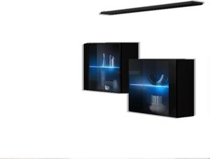 ASM Meble Komoda wisząca z półką switch sb iii czarny + led (26 ZZ SW SB3) - 40638 1