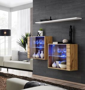 ASM Meble Komoda wisząca z półką switch sb iii czarny + led (26 ZZ SW SB3) - 40638 12