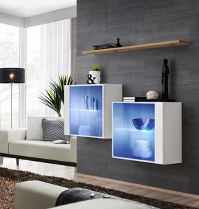ASM Meble Komoda wisząca z półką switch sb iii czarny + led (26 ZZ SW SB3) - 40638 13