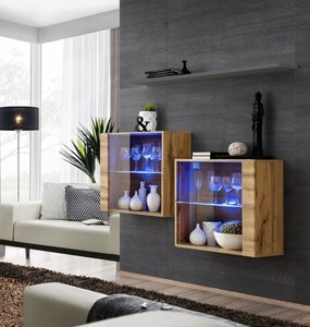 ASM Meble Komoda wisząca z półką switch sb iii czarny + led (26 ZZ SW SB3) - 40638 16
