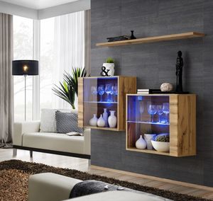 ASM Meble Komoda wisząca z półką switch sb iii czarny + led (26 ZZ SW SB3) - 40638 5
