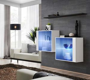 ASM Meble Komoda wisząca z półką switch sb iii czarny + led (26 ZZ SW SB3) - 40638 6