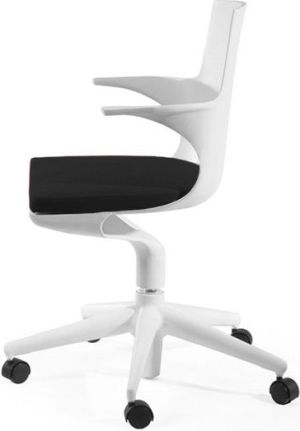 Krzesło biurowe King Home Fotel biurowy Bent Roll biały 1