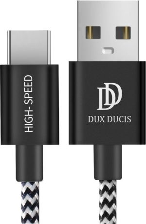 Kabel USB Dux Ducis USB-A - USB-C 0.5 m Czarny Biały (6934913096673) 1