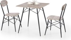 Halmar KABIR kwadrat zestaw stół + 2 krzesła dąb san remo / czarny (1p=1szt) 1