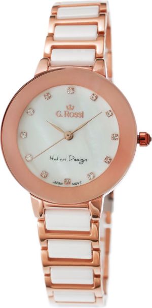 Zegarek Gino Rossi damski Loni rose gold-biały (11413-3D3) 1