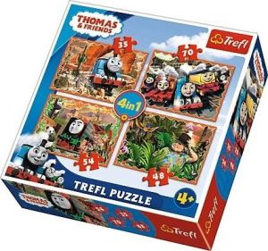 Trefl Puzzle Podróże po świecie Tomek i Przyjaciele 4w1 1