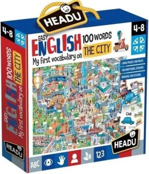 Headu Puzzle z naklejkami Angielski 100 słów - Miasto 1