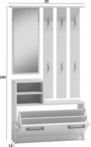 Topeshop garderoba wieszak lustro szafka na buty, dąb sonoma (4560506) (GAR SONOMA CDF) 3