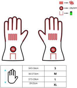 Glovii Ogrzewane rękawice narciarskie GS9 czarne r. M 6