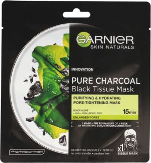 Garnier Skin Naturals Pure Charcoal Maska w płacie Black Tissue - Czarna Alga 28g 1