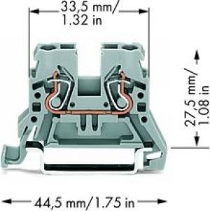Wago Złączka szynowa 2-przewodowa 2,5mm2 szara (870-901) 3