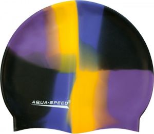 Aqua-Speed Czepek pływacki silikonowy Bunt tęczowy czarno-fioletowy 1