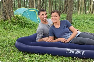 Bestway Materac welurowy Double z pompką 191x137x28cm granatowy (67225-6317) 2