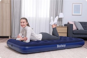 Bestway Materac welurowy Twin 188x99x22cm granatowy (67001-6195) 5