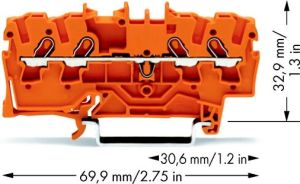 Wago Złączka 4-przewodowa 1,5mm2 pomarańczowa (2001-1402) 3