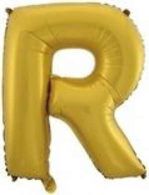 Dekoracje Balon Litera "R" 45.5cm złoty (MZAB0095) 1