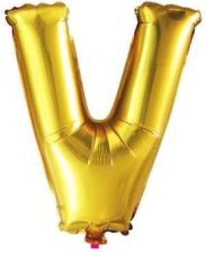 Dekoracje Balon Litera "V" złoty 40CM (MZAB0212) 1