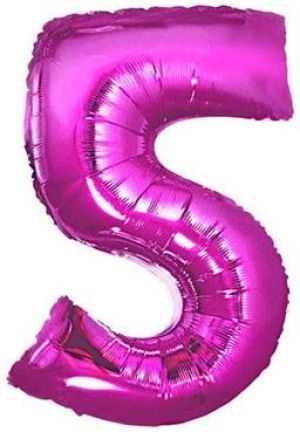 GoDan Balon foliowy cyfra "5" różowa, 85cm 1