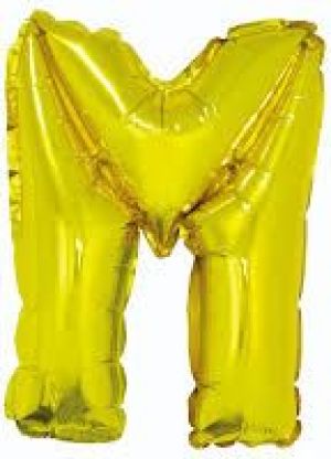 GoDan Balon foliowy "litera M" - złota 35cm (FG-L35ZM) 1