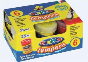 Carioca Farby Tempera 6 kolorów x 25ml (170-1459) 1