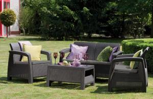 Keter Allibert Zestaw mebli ogrodowych CORFU SET - grafitowy 9