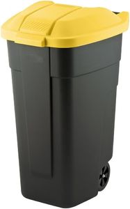 Curver Pojemnik do segregacji odpadów Curver 110L Czarny z żółtą pokrywą Na kółkach 1