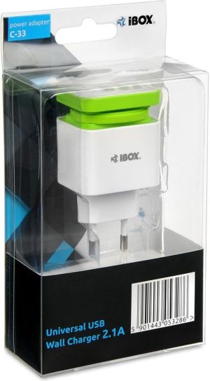 Ładowarka iBOX C-33 2x USB-A 2.1 A (iluc33w) 2