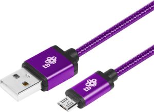 Kabel USB TB Print USB-A - microUSB 1.5 m Fioletowy (AKTBXKU2SBA150F) 1
