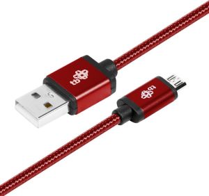 Kabel USB TB Print Micro USB 1.5m, rubinowy sznurek (AKTBXKU2SBA150M) 1