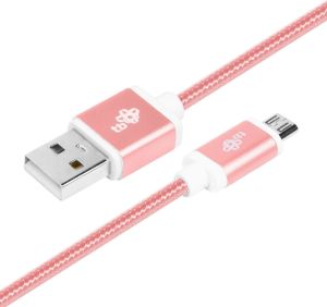 Kabel USB TB Print Micro USB 1.5m, różowe złoto sznur (AKTBXKU2SBA150P) 1