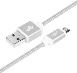 Kabel USB TB Print USB-A - micro-B 1.5 m Srebrny (AKTBXKU2SBA150V) 1