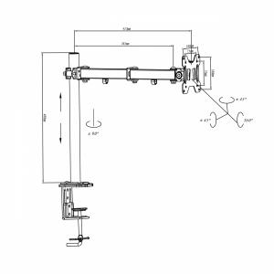 Art Uchwyt biurkowy do 1 monitora LED/LCD 13-32" 8kg (L-01N) 2
