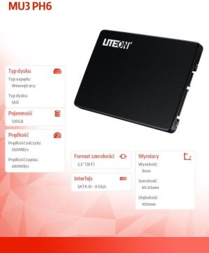 Dysk SSD Lite-On 120 GB 2.5" SATA III (PH6-CE120-G) 2