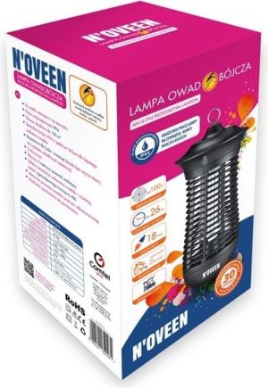 Noveen Lampa owadobójcza IKN18 IPX4 czarna 2