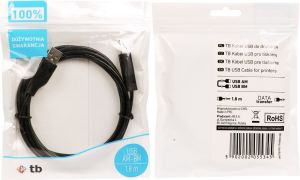 Kabel USB TB Print USB-A - USB-B 1.8 m Czarny (AKTBXKU1PABW18B) 3