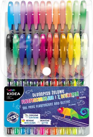 Derform Długopisy żelowe 24 kolory KIDEA 1