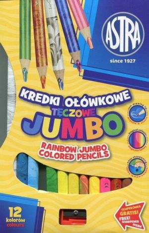 Astra Kredki ołówkowe tęczowe Jumbo 12 kolorów (312118002) 1