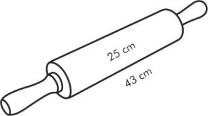Tescoma Wałek do ciasta, drewniany DELÍCIA, 25 cm, ø 6 cm 2