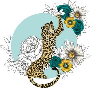 Clear Creation Karnet Swarovski kwadrat Gepard kwiaty (CL1424) 1