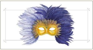 DA VINCI Karnet Maska z piórami DaVinci 12x23 cm + koperta (G06 29A 224) 1
